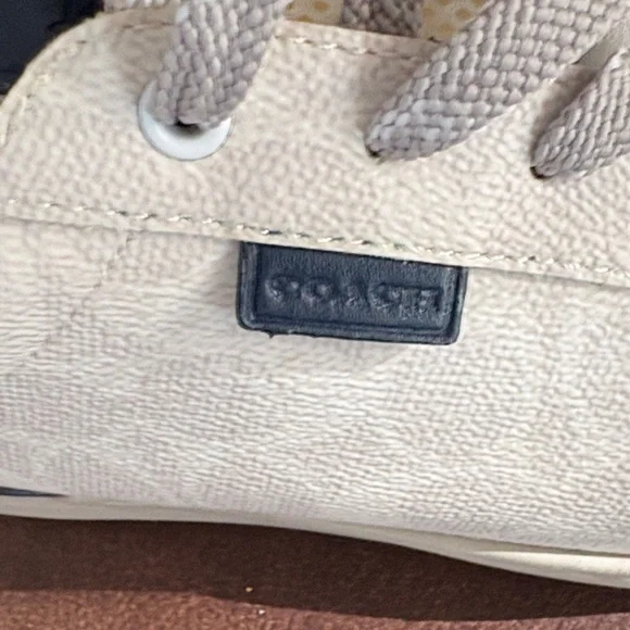 Coach Cream and Navy Sneakers - Picture 7 of 8